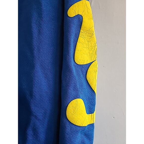Men's large Brockhampton Video Store blue & yellow mega puff hoodie sweatshirt - Picture 5 of 8